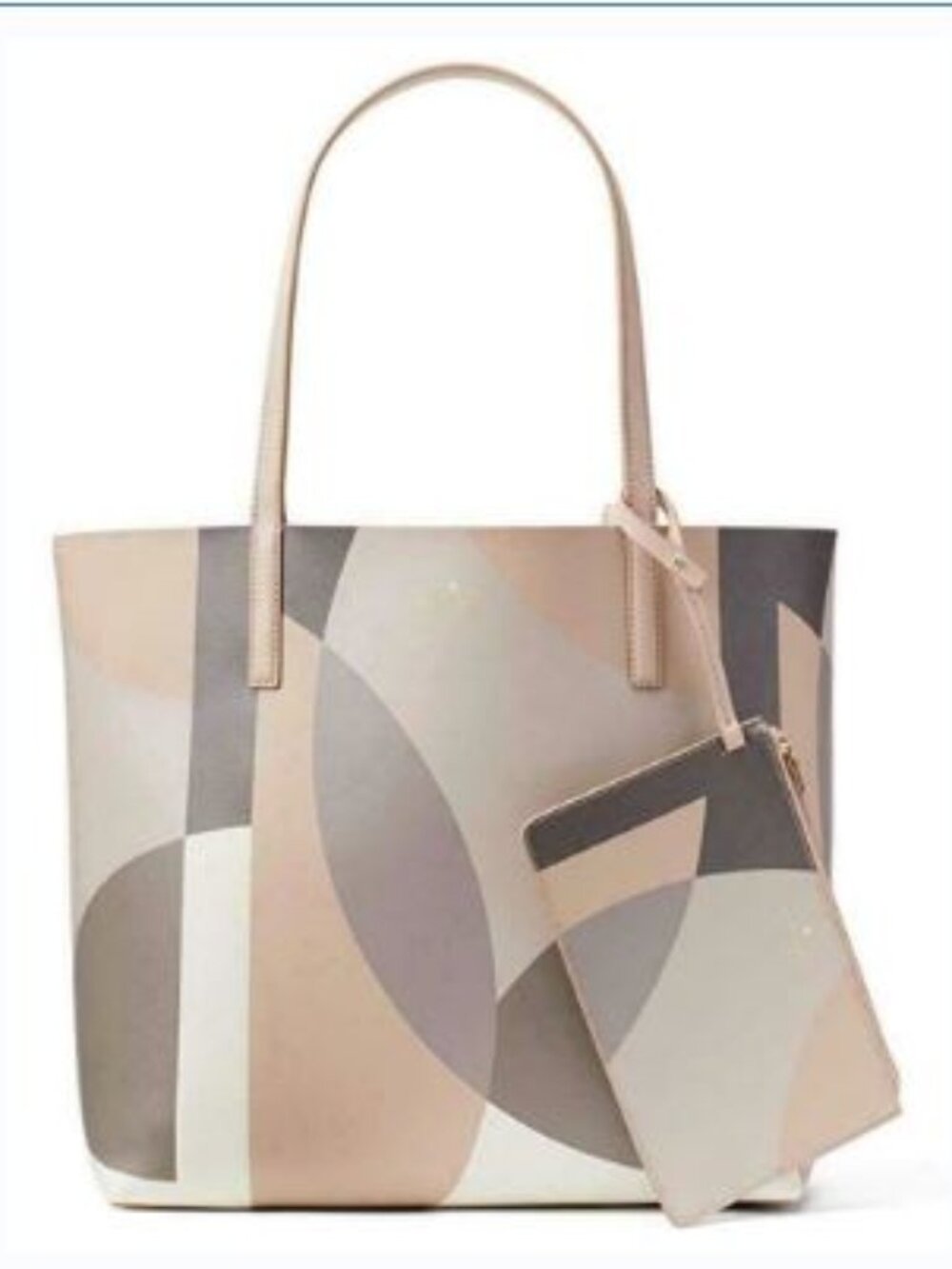 Kate Spade Arch Place Mya Reversible Geometric Leather Tote with Pouch